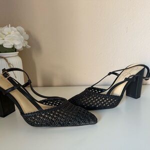 Jessica Simpson Black Woven Heels